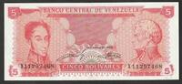 Venezuela 5 Bolivares VENEZUELA - PICK 70 - 5 BOLIVARES - 21/09/1989 -