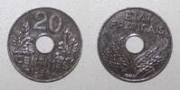 France 20 Centimes GADOURY 322 - 20 CENTIMES 1944 - TYPE 20 FER - KM 900.2a -