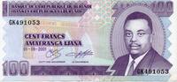 Burundi 100 Francs BURUNDI - PICK 37 c - 100 FRANCS - 01/08/2001 -