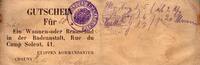 France FRANCE - 02300 - CHAUNY - OCCUPATION ALLEMANDE - BON POUR (GUTSCHEIN FÜR) - 60 DOUCHES - 1914-1915 -