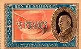 France 2 Francs BON DE SOLIDARITÉ - 2 FRANCS 1941-1944 - TYPE PÉTAIN - SPL -