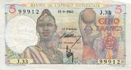 Afrique occidentale française 5 Francs AFRIQUE OCCIDENTALE FRANCAISE - PICK 36 - 5 FRANCS - 17/08/1943 - TRES TRES BEAU PLUS -