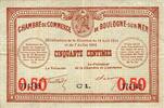 France 50 Centimes 62 - BOULOGNE SUR MER - CHAMBRE DE COMMERCE - 50 CENTIMES - 1914-1916 -