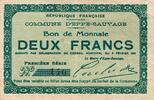 France 2 Francs 59 - EPPE SAUVAGE - BON DE MONNAIE - 2 FRANCS - 9 FEVRIER 1915 -