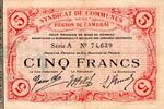 France 5 Francs 59 - REGION DE CAMBRAI - BON DE MONNAIE - CINQ FRANCS - 1916 -