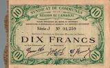 France 5 Francs 59 - REGION DE CAMBRAI - BON DE MONNAIE - DIX FRANCS - 1916 -
