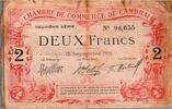 France 2 Francs 59 - CAMBRAI - CHAMBRE DE COMMERCE - 2 FRANCS - 15/09/1914 -