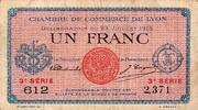 France 1 Franc 69 - LYON - CHAMBRE DE COMMERCE - 1 FRANC - 23/07/1916 -