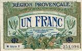 France 1 Franc 13 - REGION PROVENCALE - CHAMBRE DE COMMERCE DE MARSEILLE - 1 FRANC 1922 -