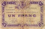 France 1 Franc 36 - CHATEAUROUX - CHAMBRE DE COMMERCE - 1 FRANC - 26/12/1919 -