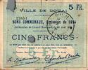 France 5 Francs 59 - DOUAI - BON DE 5 FRANCS - 30/08/1914 -