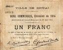 France 1 Franc 59 - DOUAI - BON DE 1 FRANC - 30/08/1914 - SERIE B2 -