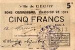 France 5 Francs 59 - DECHY - BON DE 5 FRANCS - 1915 - SERIE A -