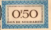 France 50 Centimes BON DE SOLIDARITÉ - 0.50 FRANCS - SECOURS NATIONAL - CROIX ROUGE FRANCAISE -