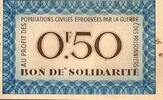France 50 Centimes BON DE SOLIDARITÉ - 0.50 FRANCS - SECOURS NATIONAL - CROIX ROUGE FRANCAISE -