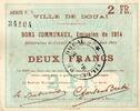 France 2 Francs 59 - DOUAI - BON DE 2 FRANCS - 30/08/1914 - SERIE C5 -