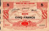 France 5 Francs 59 - Arrondissement d'Avesnes et Solesmes - Bon pour 5 FRANCS - 5/03/1916 - Série 1 -