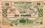 France 10 Francs 59 - Arrondissement d'Avesnes et Solesmes - Bon pour 10 FRANCS -