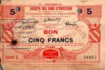 France 5 Francs 59 - Arrondissement d'Avesnes et Solesmes - Bon pour 5 FRANCS - 5/03/1916 - Série 2 -