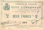 France 2 Francs 59 - BEAUVOIS - BONS COMMUNAUX - 2 FRANCS - 11/12/1914 -