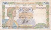 France 500 Francs F.32/34 - 500 FRANCS LA PAIX - 09/04/1942 - H.5451 -