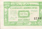 Espagne SPANIEN - ALCANIZ - GEMEINDERAT - 50 CENTIMES 50 Centimes  