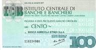 Italie 100 Lire ITALIE - MILAN - INSTITUTION CENTRALE - BANCHE E BANCHIERI - 100 LIRE - 1977 -
