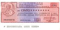 Italie 100 Lire ITALIE - GENOVA - INSTITUTION BANCAIRE SAN PAOLO - 100 LIRE - 1976 -