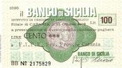 Italie 100 Lire ITALIE - CATANIA - BANQUE DE SICILE - 100 LIRE - 1976 -