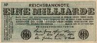 1 Milliarde Mark ALLEMAGNE - PICK 122 - 1 MILLIARDEN MARK - 20/10/1923 SUP