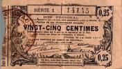 France 25 Centimes AISNE - ARDENNES - MARNE - BON REGIONAL - 25 CENTIMES - 14 JUIN 1917 - SERIE 1 -