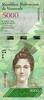 Venezuela 5.000 Bolivares VENEZUELA - PICK 97 b - 5000 BOLIVARES - 23/03/2017 - Luisa Cáceres de Arismendi - Tortues -