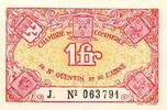 France 1 Franc 02 - SAINT-QUENTIN - 1 FRANC - 1914-1925 - CHAMBRE DE COMMERCE - SERIE J -