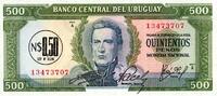 Uruguay 500 Pesos ohne Jahr URUGUAY - PICK 54 - 0.50 NUEVO PESO SUR 500 ... 4,00 EUR  + 3,20 EUR frais d'envoi