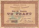 France 1 Franc 59 - OHAIN - BON DE MONNAIE - 1 FRANC - 26/01/1915 -