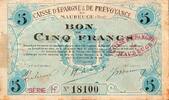 France 5 Francs 59 - MAUBEUGE - BON DE 5 FRANCS - 2/12/1914 -