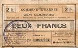 France 2 Francs 62440 HARNES - BONS COMMUNAUX - 2 FRANCS - 15/09/1915 -