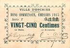 France 25 Centimes 59310 - ORCHIES - BON COMMUNAUX - 25 CENTIMES - 1915 -