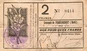 France 2 Francs 59146 - PECQUENCOURT - BON POUR 2 FRANCS - 1914 -