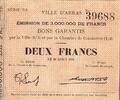 France 2 Francs 62 - ARRAS - CHAMBRE DE COMMERCE - BONS GARANTIS - 2 FRANCS - 29/08/1914 -