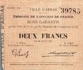 France 2 Francs 62 - ARRAS - CHAMBRE DE COMMERCE - BONS GARANTIS - 2 FRANCS - 29/08/1914 -