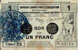 France 1 Franc 59 - VALENCIENNES - EMPRUNT GARANTI - BON POUR 1 FRANC - NOVEMBRE 1917 - SERIE 23 -