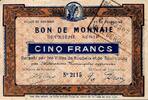 France 5 Francs 59 - ROUBAIX - TOURCOING - BON DE MONNAIE - CINQ FRANCS - 2EME SERIE -
