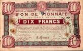 France 10 Francs 59 - ROUBAIX - TOURCOING - BON DE MONNAIE - DIX FRANCS - 8EME SERIE - 12/08/1916 -