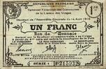 France 1 Franc 88 - COMMUNES DE LA LIAISON DES VOSGES - BON DE MONNAIE - 1 FRANC - 14/08/1916 - SERIE 1 -