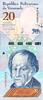 Venezuela 20 Bolivares VENEZUELA - PICK 104 a - 20 BOLIVARES - 15/01/2018 - SIMON RODRIGUEZ - JAGUAR -