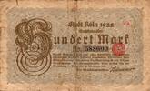 Allemagne 100 Mark GERMANY - MULLER 2380.6 - STADT KÖLN - RHEINLAND - 100 MARK - 12/09/1922 - SERIE 4A -