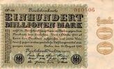 Allemagne 100 Millionen mark ALLEMAGNE - PICK 107 f - 100 MILLIONEN MARK - 22/08/1923 -