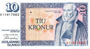 Islande 10 Kronur ISLANDE - PICK 48 a - 10 KRONUR - L.1961 (1981) - SIGNATURE 43 -