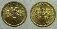 Singapour 5 Cents Singapour - 5 Cents 1989 - faux philodendron -
